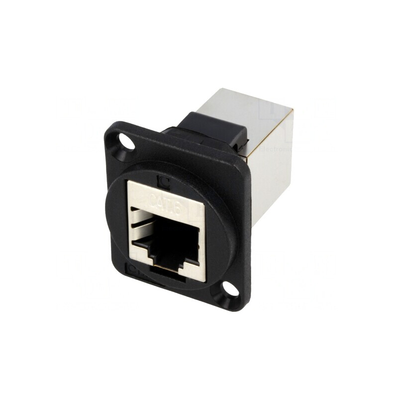 Adaptor FT Cat 6 Ecranat 8p8c 19x24mm Plastic | Electronic-mag.ro | Componente Electronice