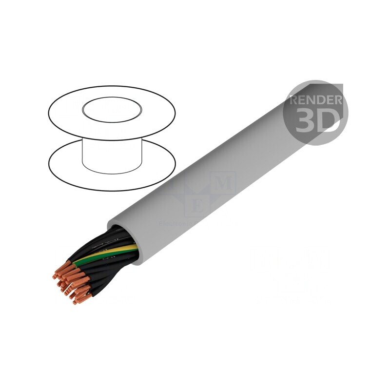 Cablu JZ-500 25G0,75mm2 Neecranat Cu Gri | Electronic-mag.ro | Componente Electronice