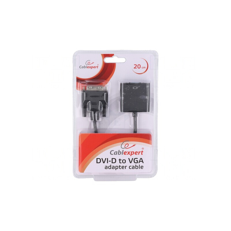 Convertor D-Sub 15 pini la DVI-D 0.2m Negru | Electronic-mag.ro | Componente Electronice