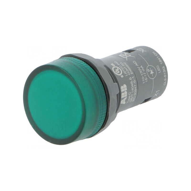 Lumină de Control LED Verde 22mm  | Electronic-mag.ro | Componente Electronice
