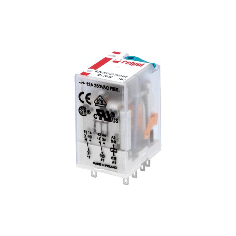 Releu Electromagnetic DPDT 24VDC 24A | Electronic-mag.ro | Componente Electronice
