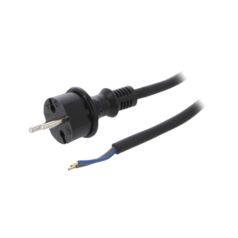 Cablu Electric Negru 3m 2x1,5mm2 CEE 7/17 16A | Electronic-mag.ro | Componente Electronice
