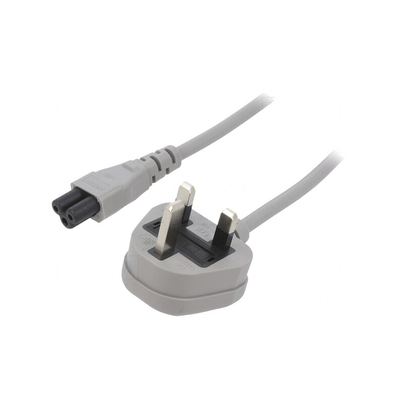 Cablu Alimentare 3x0,75mm2 IEC C5 5m Gri | Electronic-mag.ro | Componente Electronice