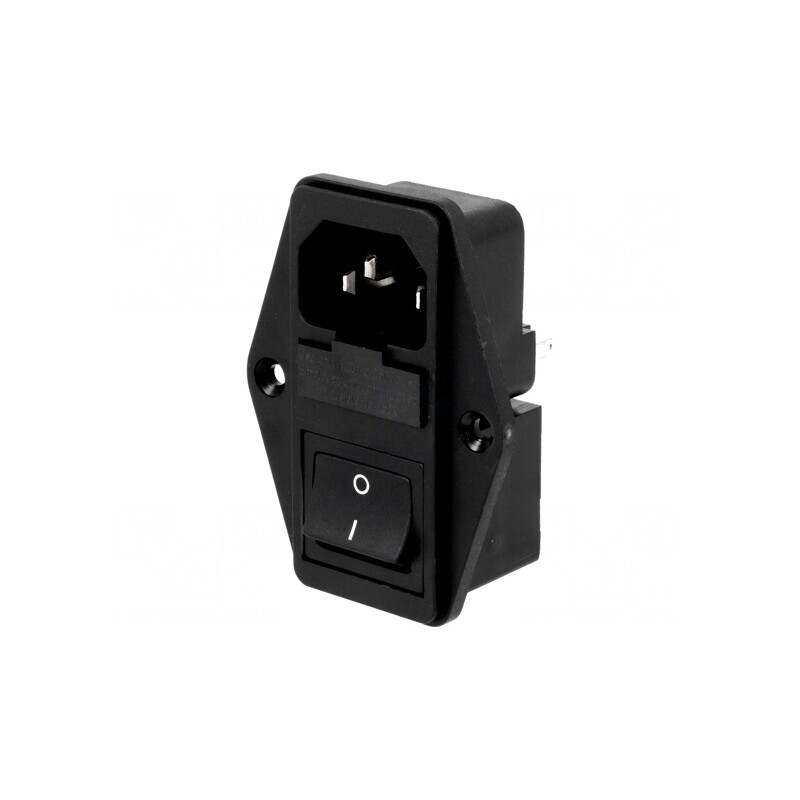 Conector Alimentare AC Soclu Tată 10A 250V IEC 60320 | Electronic-mag.ro | Componente Electronice
