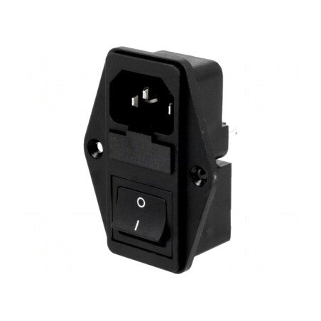 Conector Alimentare AC Soclu Tată 10A 250V IEC 60320 | Electronic-mag.ro | Componente Electronice