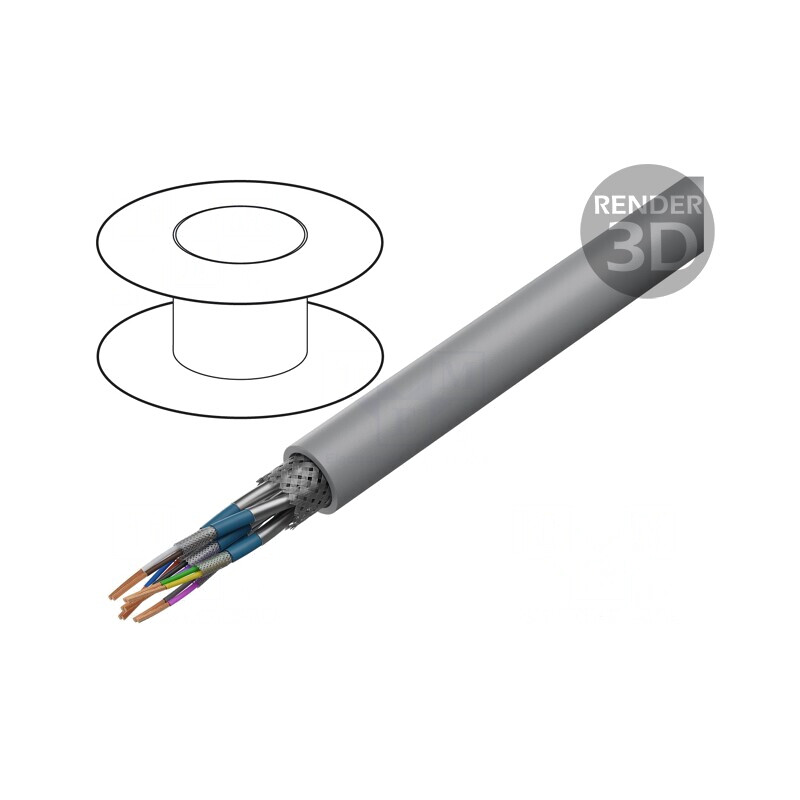 Cablu PVC gri 5x2x0,14mm2 350V autostingere | Electronic-mag.ro | Componente Electronice