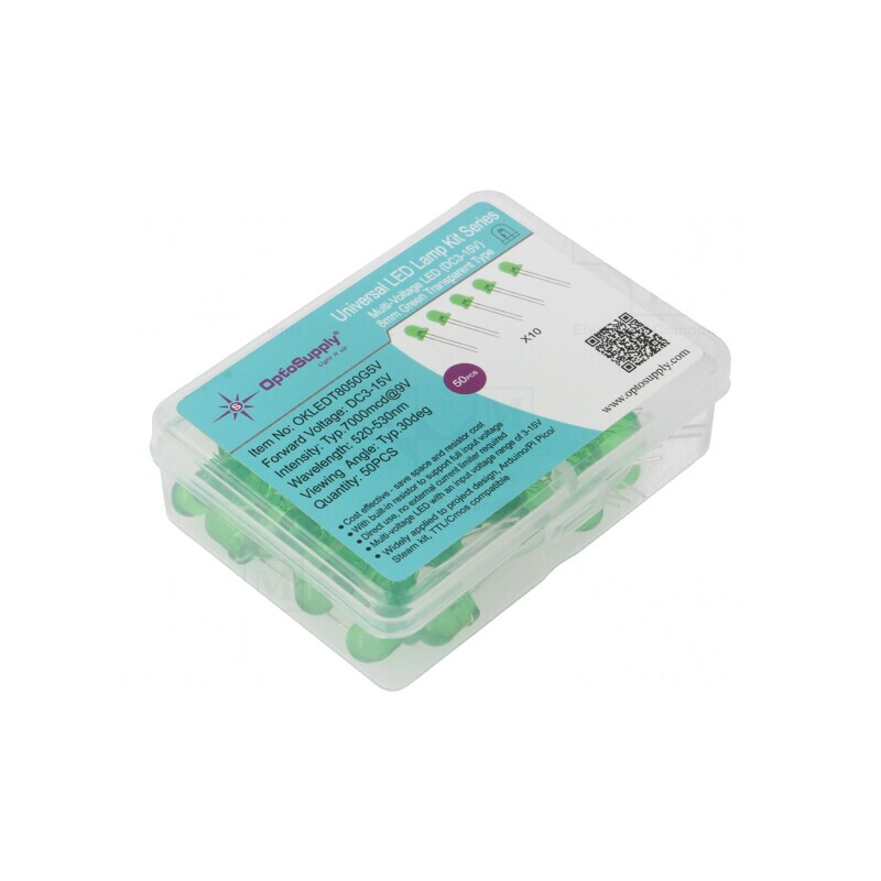 Set LED-uri Verzi 8mm 50buc 3-15V | Electronic-mag.ro | Componente Electronice