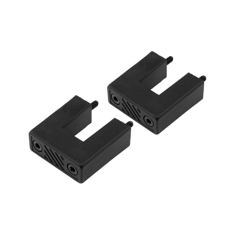 Mâner negru panou anterior 1U set 2 bucăți | Electronic-mag.ro | Componente Electronice