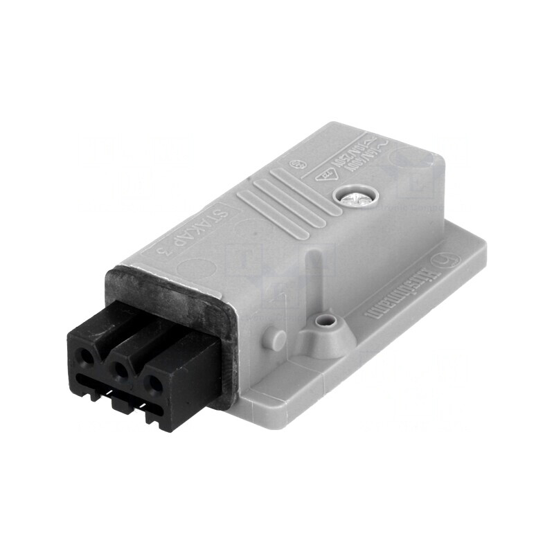 Conector Dreptunghiular Mamă 3-PIN Cositorit IP54 | Electronic-mag.ro | Componente Electronice