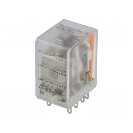 Releu electromagnetic DPDT 24VDC 10A | Electronic-mag.ro | Componente Electronice