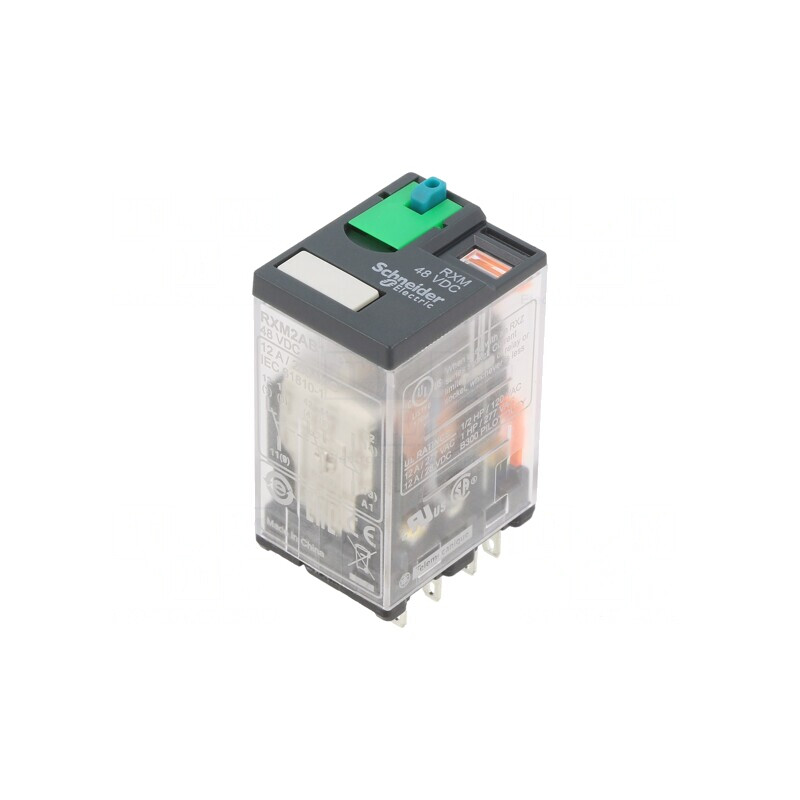 Releu Electromagnetic DPDT 48VDC 12A | Electronic-mag.ro | Componente Electronice