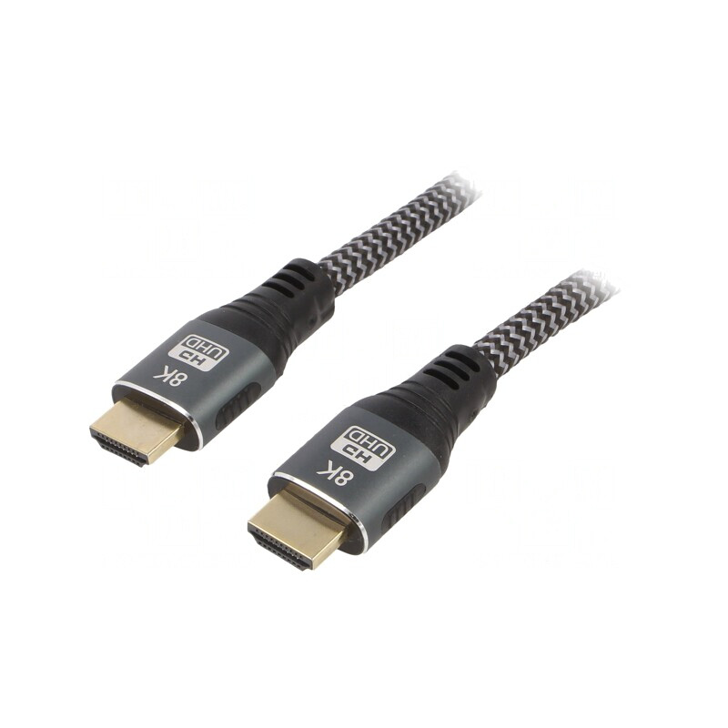 Cablu HDMI 2.1 Textil Negru 1m | Electronic-mag.ro | Componente Electronice