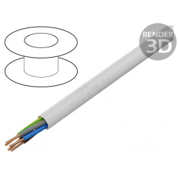 Cablu electric rotund YDY 5G6mm2 PVC alb 100m | Electronic-mag.ro | Componente Electronice