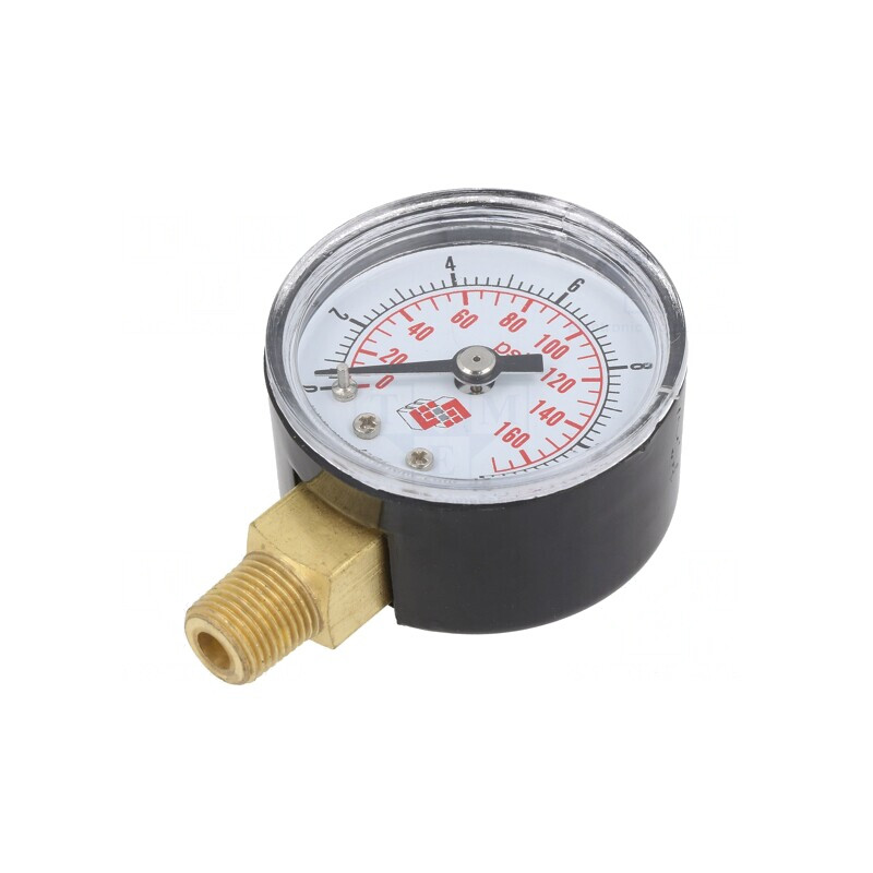 Manometru 0-12 bar 40mm pentru lichide și gaze inerte | Electronic-mag.ro | Componente Electronice