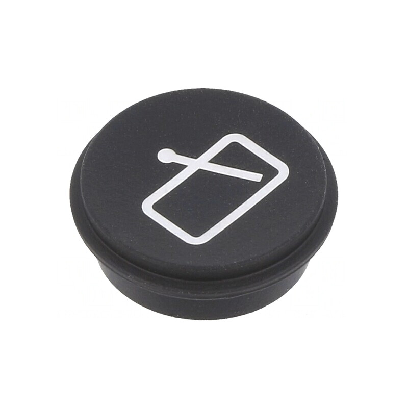 Tastă rotundă neagră Ø21mm | Electronic-mag.ro | Componente Electronice