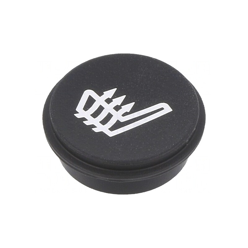 Tastă rotundă neagră Ø21mm | Electronic-mag.ro | Componente Electronice