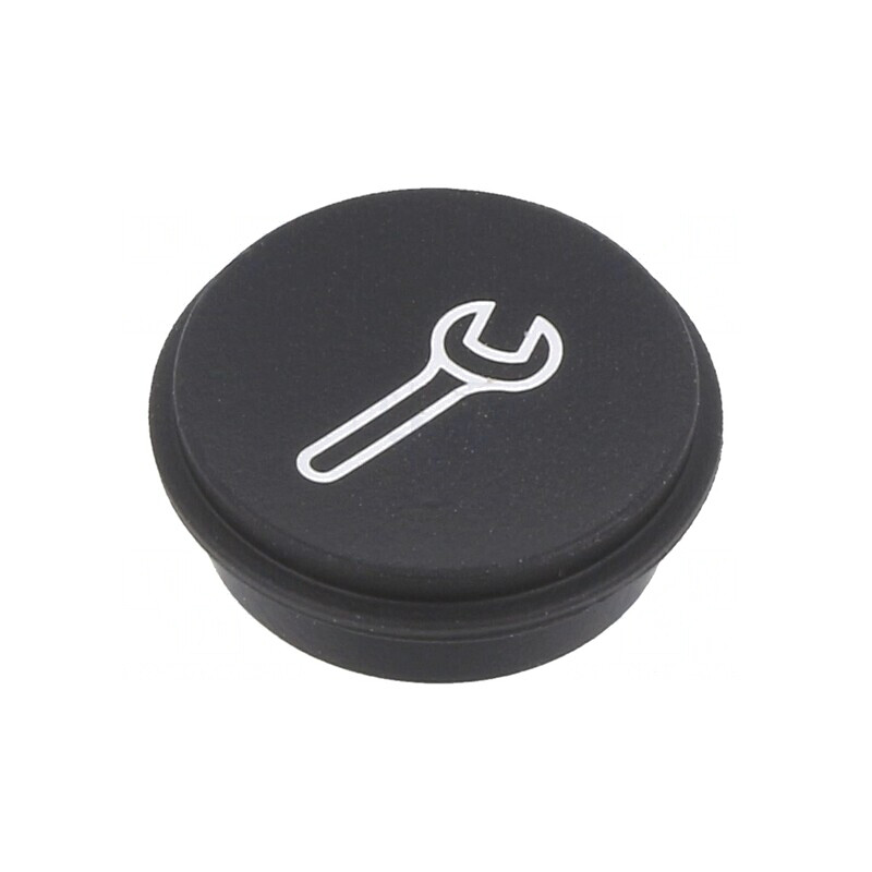 Tastă rotundă neagră 21mm | Electronic-mag.ro | Componente Electronice