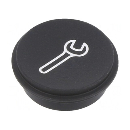 Tastă rotundă neagră 21mm | Electronic-mag.ro | Componente Electronice