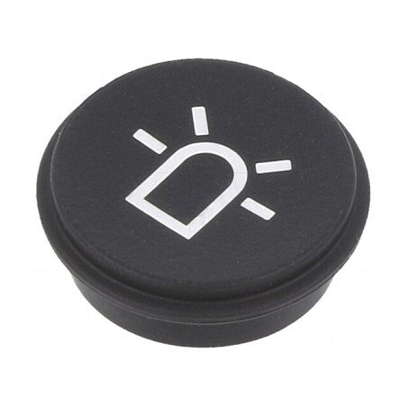 Tastă rotundă neagră Ø21mm | Electronic-mag.ro | Componente Electronice