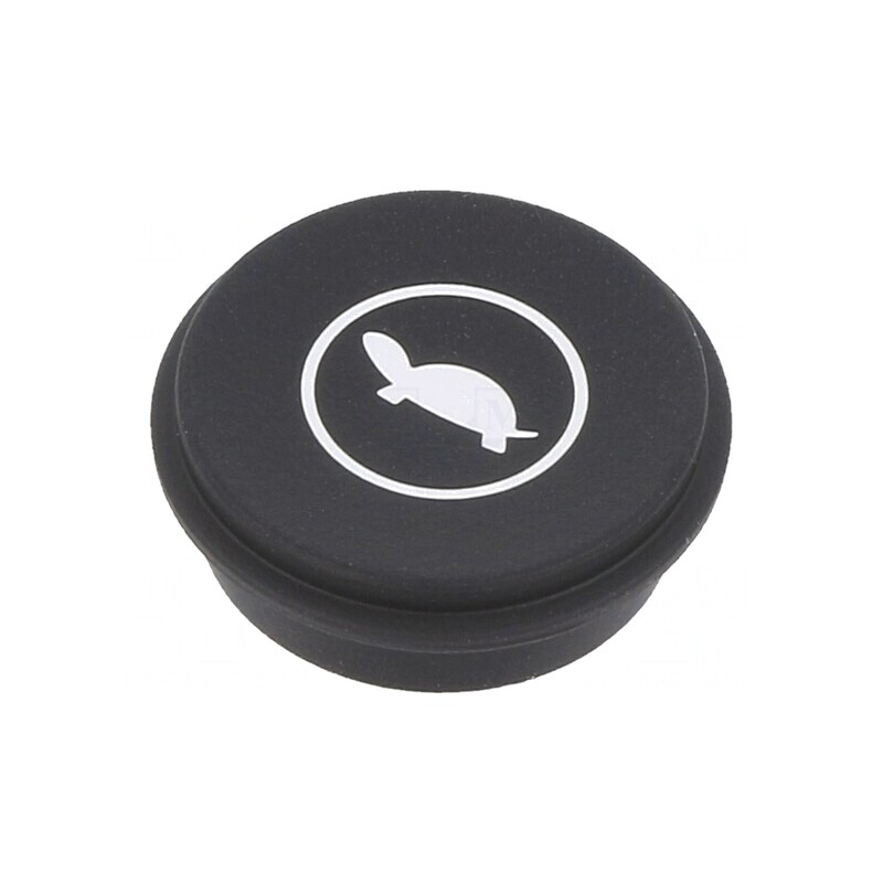 Tastă rotundă neagră 21mm | Electronic-mag.ro | Componente Electronice