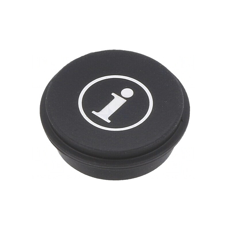 Tastă rotundă neagră Ø21mm | Electronic-mag.ro | Componente Electronice