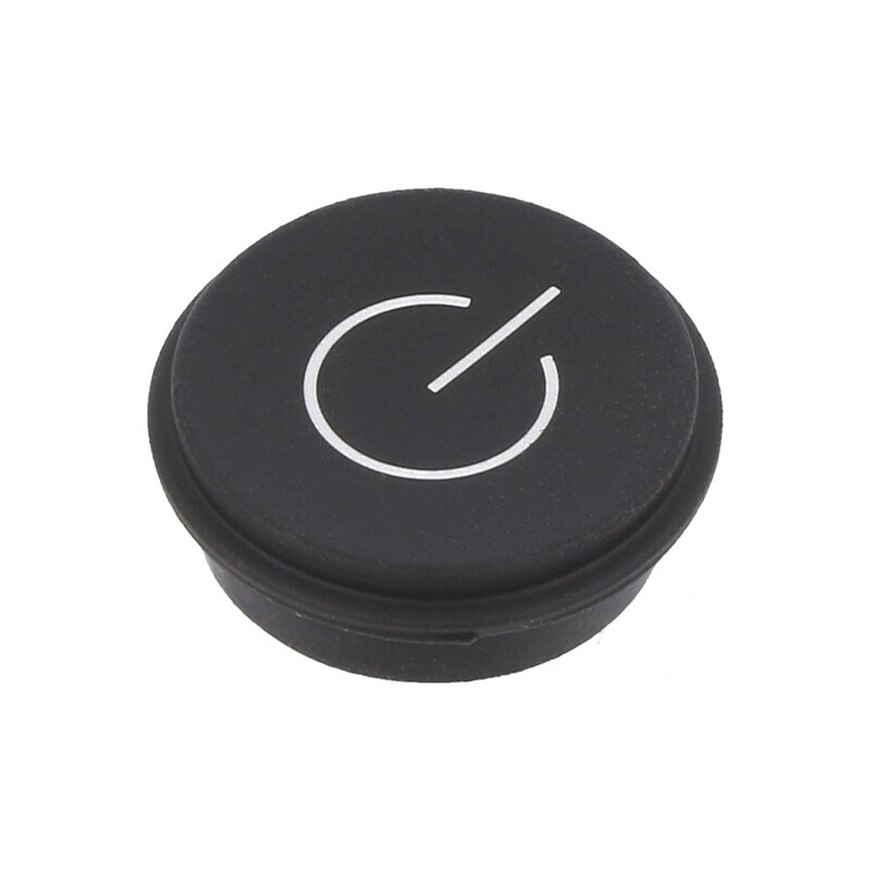 Tastă rotundă neagră Ø21mm | Electronic-mag.ro | Componente Electronice