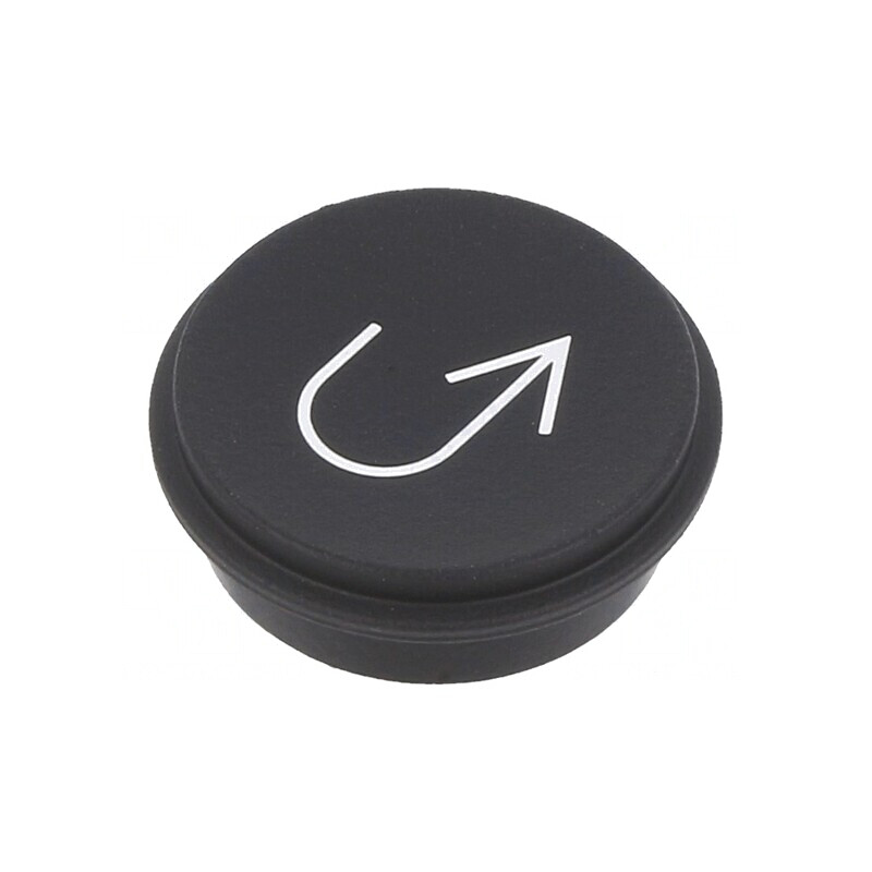 Tastă rotundă neagră Ø21mm | Electronic-mag.ro | Componente Electronice
