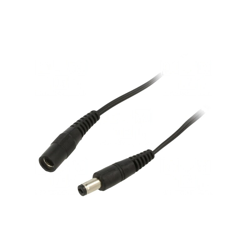 Cablu Alimentare DC 5,5/2,1mm Negru 2x0,5mm2 | Electronic-mag.ro | Componente Electronice