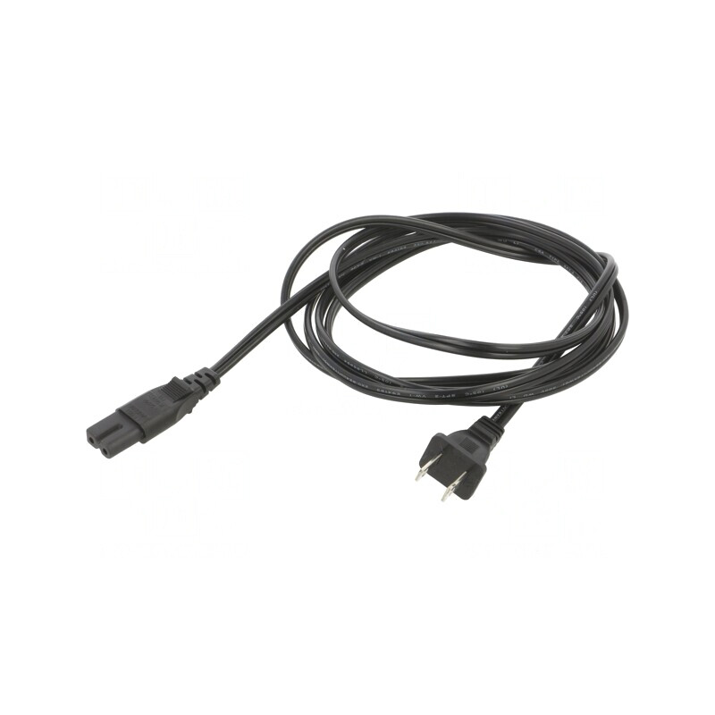 Cablu Alimentare 2x18AWG IEC C7 - NEMA 1-15, 2.4m Negru | Electronic-mag.ro | Componente Electronice