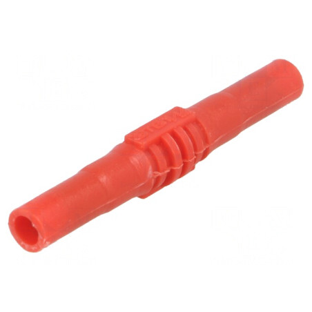 Soclu banană 4mm roșu 15A 1kV nichelat cu izolație | Electronic-mag.ro | Componente Electronice