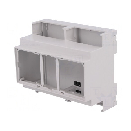 Carcasă pentru șină DIN, 90x106x53 mm, gri PPO | Electronic-mag.ro | Componente Electronice