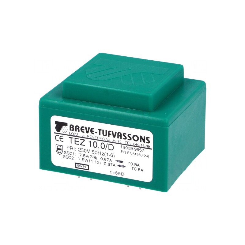 Transformator Încapsulat 10VA 230V 7.5V PCB | Electronic-mag.ro | Componente Electronice