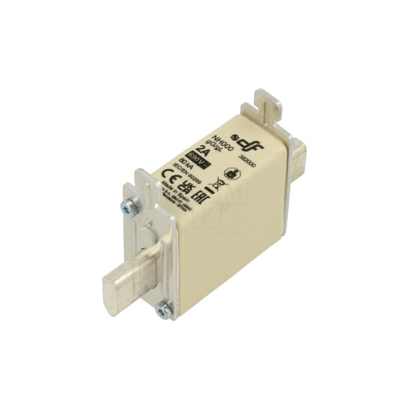 Siguranță Ceramică NH000 2A 690VAC 250VDC | Electronic-mag.ro | Componente Electronice