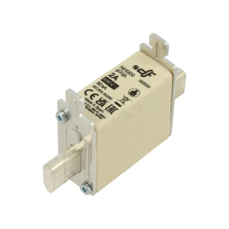 Siguranță Ceramică NH000 2A 690VAC 250VDC | Electronic-mag.ro | Componente Electronice