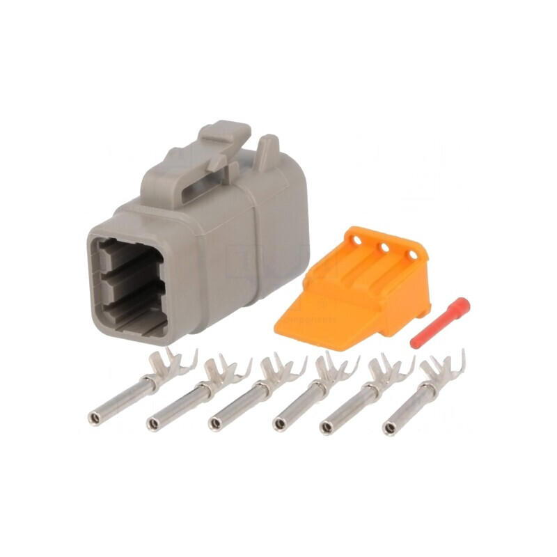 Conector cablu-cablu DTM mamă 6 pini crimpat | Electronic-mag.ro | Componente Electronice