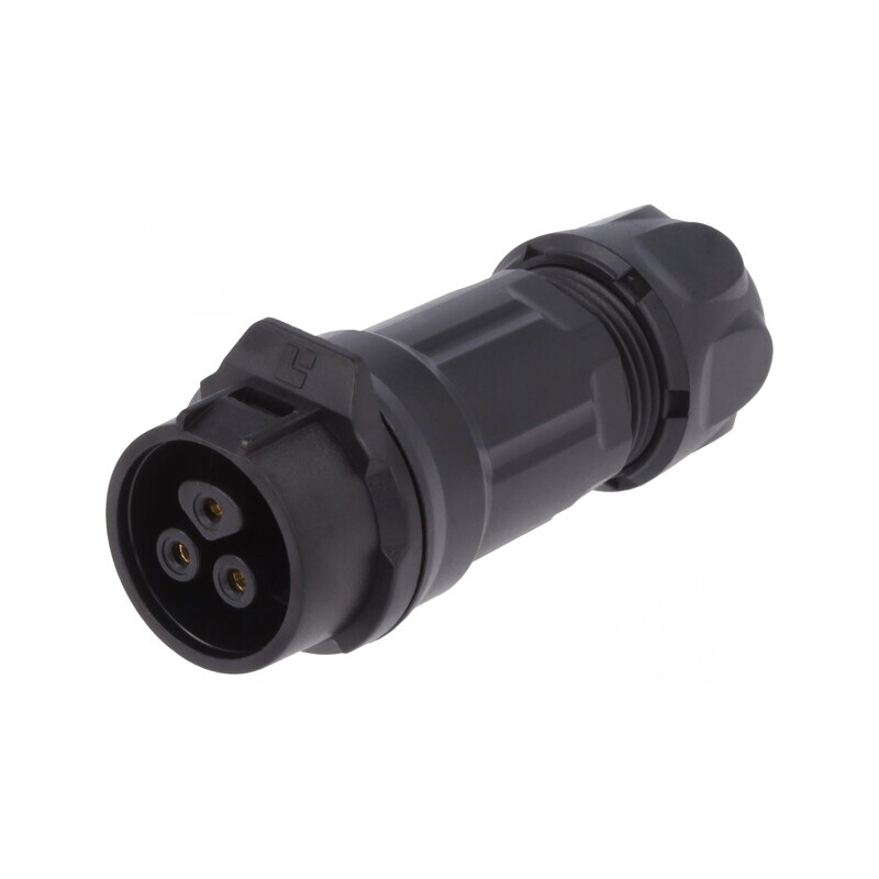 Mufă Conector Circular 3 Pin Aurit 10A | Electronic-mag.ro | Componente Electronice