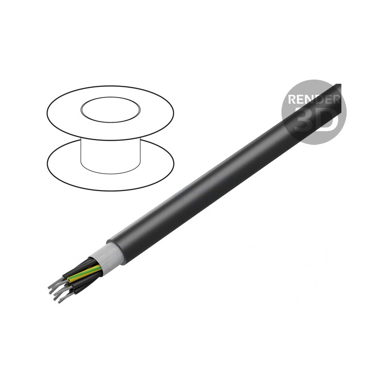 Cablu Electric Negru 8x0.25mm² PO HELUTHERM® 145 MULTI | Electronic-mag.ro | Componente Electronice