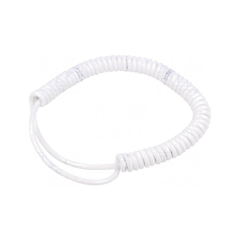 Cablu spiralat alb 0,3m-1,2m 300V PUR 2x0,22mm2 | Electronic-mag.ro | Componente Electronice Cablu spiralat alb 0,3m-1,2m 300V PUR 2x0,22mm2 | Electronic-mag.ro | Componente Electronice