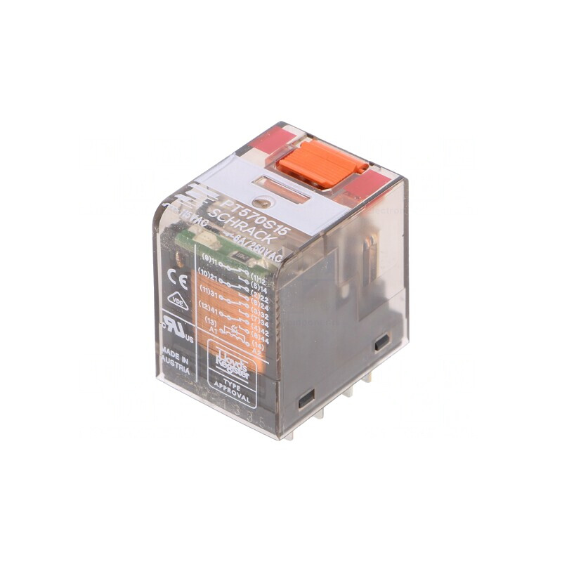 Releu Electromagnetic 4PDT 115VAC 6A | Electronic-mag.ro | Componente Electronice