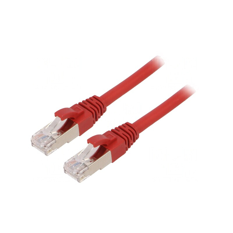 Patch Cord Ethernet Cat.6a S/FTP LSZH Roșu 1m | Electronic-mag.ro | Componente Electronice