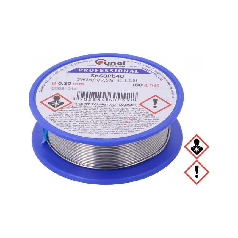 Sârmă de lipit 0,8mm 100g cu plumb 190°C | Electronic-mag.ro | Componente Electronice