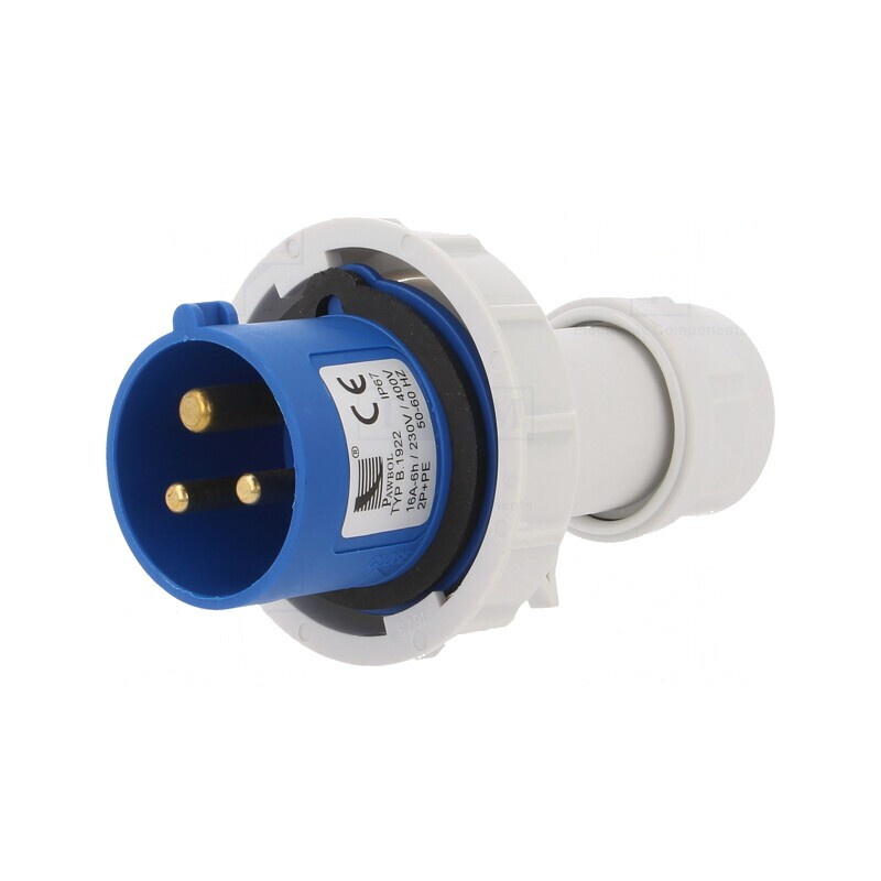 Conector alimentare AC mufă tată 16A 400VAC IP67 | Electronic-mag.ro | Componente Electronice