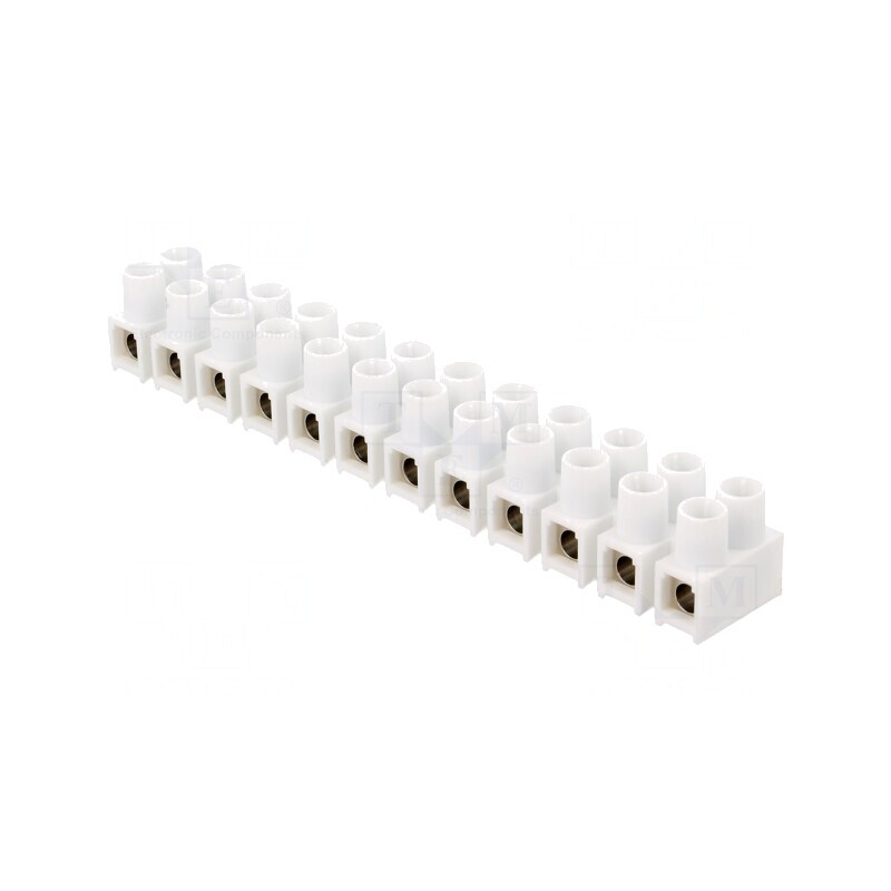 Regletă de conexiuni terminal albă 16mm2 400V 76A | Electronic-mag.ro | Componente Electronice