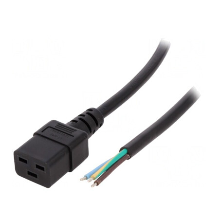 Cablu IEC C19 Mamă PVC 3m Negru 3x1.5mm² | Electronic-mag.ro | Componente Electronice