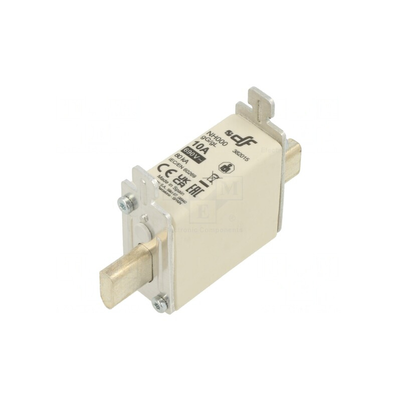 Siguranță Ceramică gG 10A 690VAC 250VDC NH000 | Electronic-mag.ro | Componente Electronice