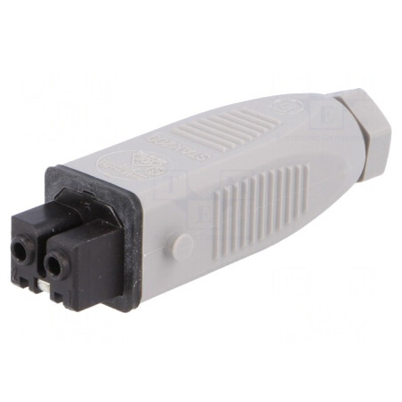 Conector dreptunghiular 2 pini IP54 cositorit mamă | Electronic-mag.ro | Componente Electronice