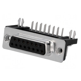 Conector D-Sub 15 pini soclu mamă PCB unghi 90° | Electronic-mag.ro | Componente Electronice
