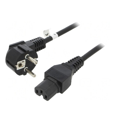 Cablu Alimentare 2m 10A CEE 7/7 la IEC C15 | Electronic-mag.ro | Componente Electronice