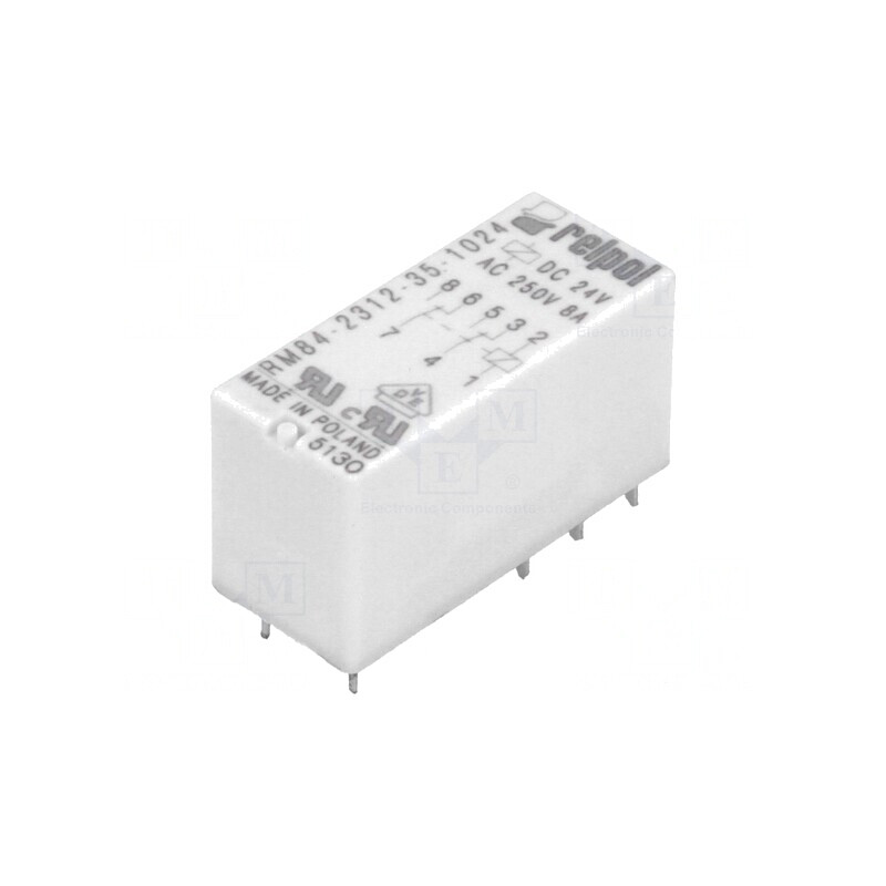Releu Electromagnetic DPDT 24VDC 8A PCB | Electronic-mag.ro | Componente Electronice