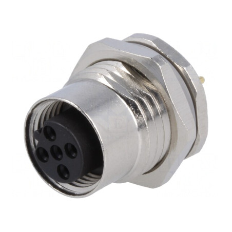 Soclu M12 5 pini mamă Profibus THT IP67 60V 4A | Electronic-mag.ro | Componente Electronice